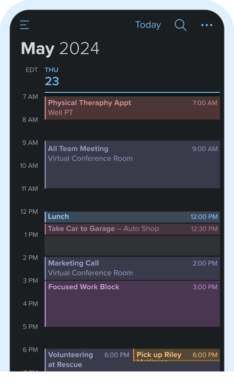 Screenshot of the Fastmail calendar app