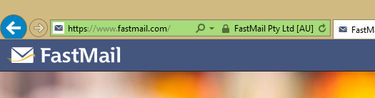 Green EV SSL badge reads FastMail Pty Ltd